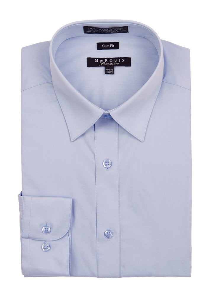 Light Blue Men long sleeve dress shirt slim fit