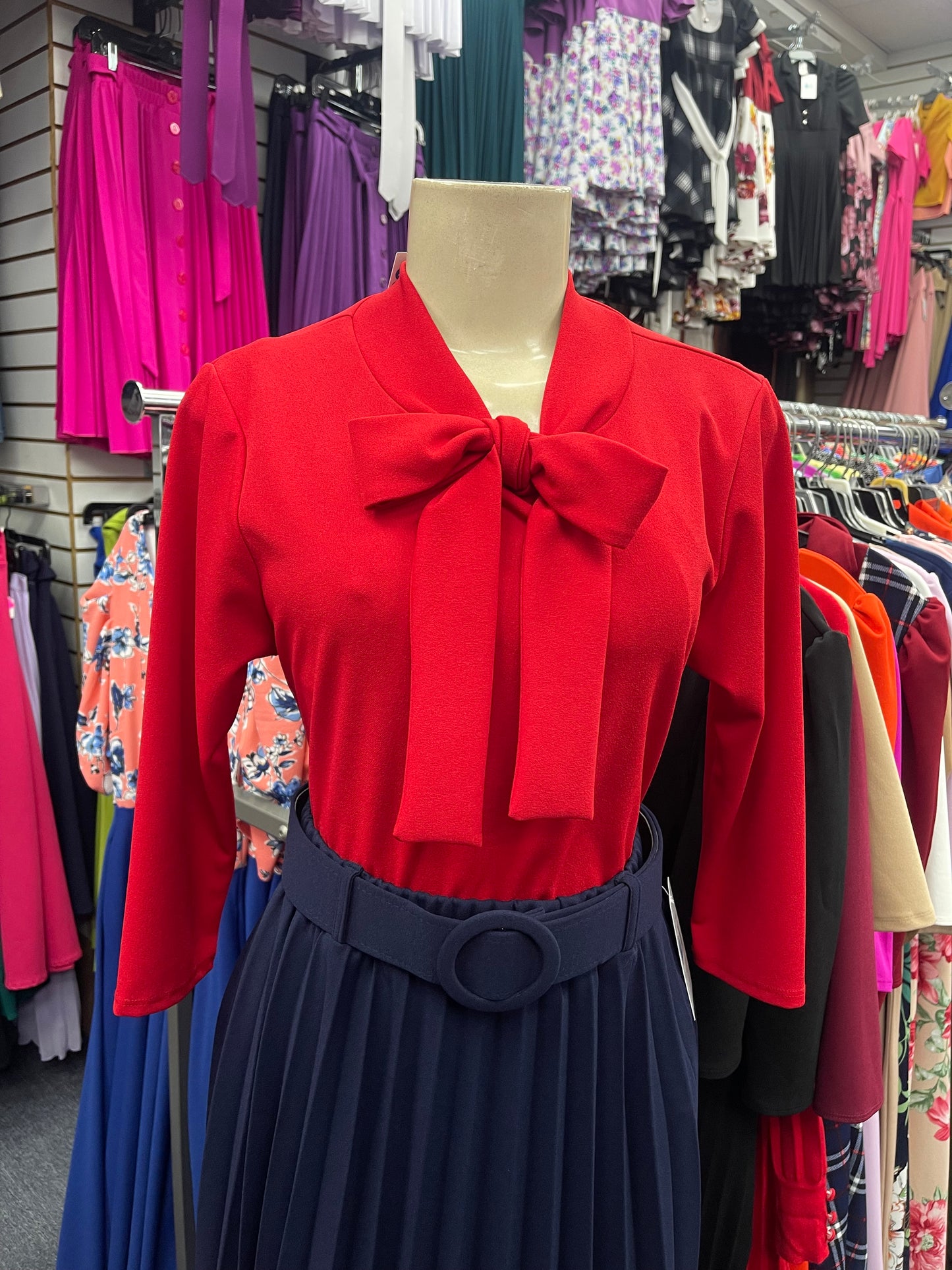 Bow Blouse Red