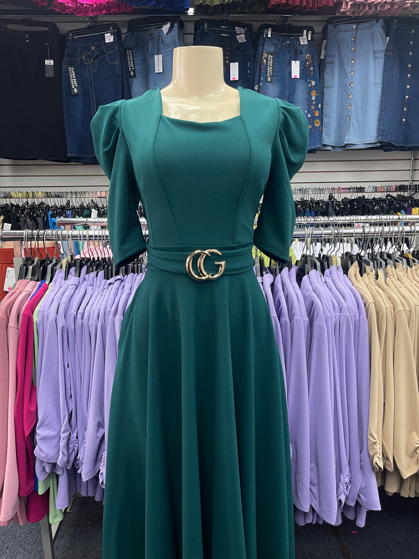 Celine Hunter Green Maxi Dress