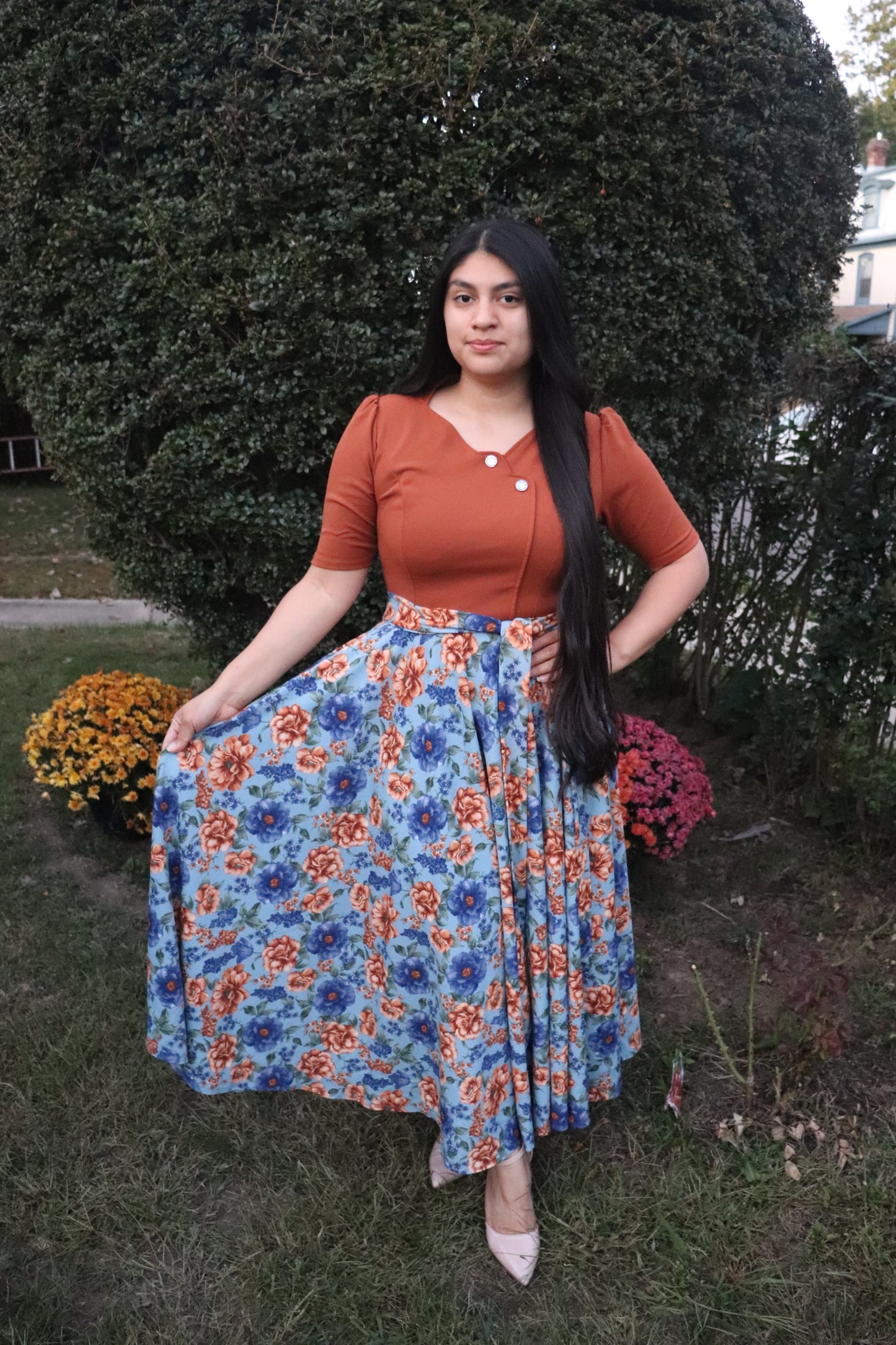 Daniela Maxi Floral Dressn Timber