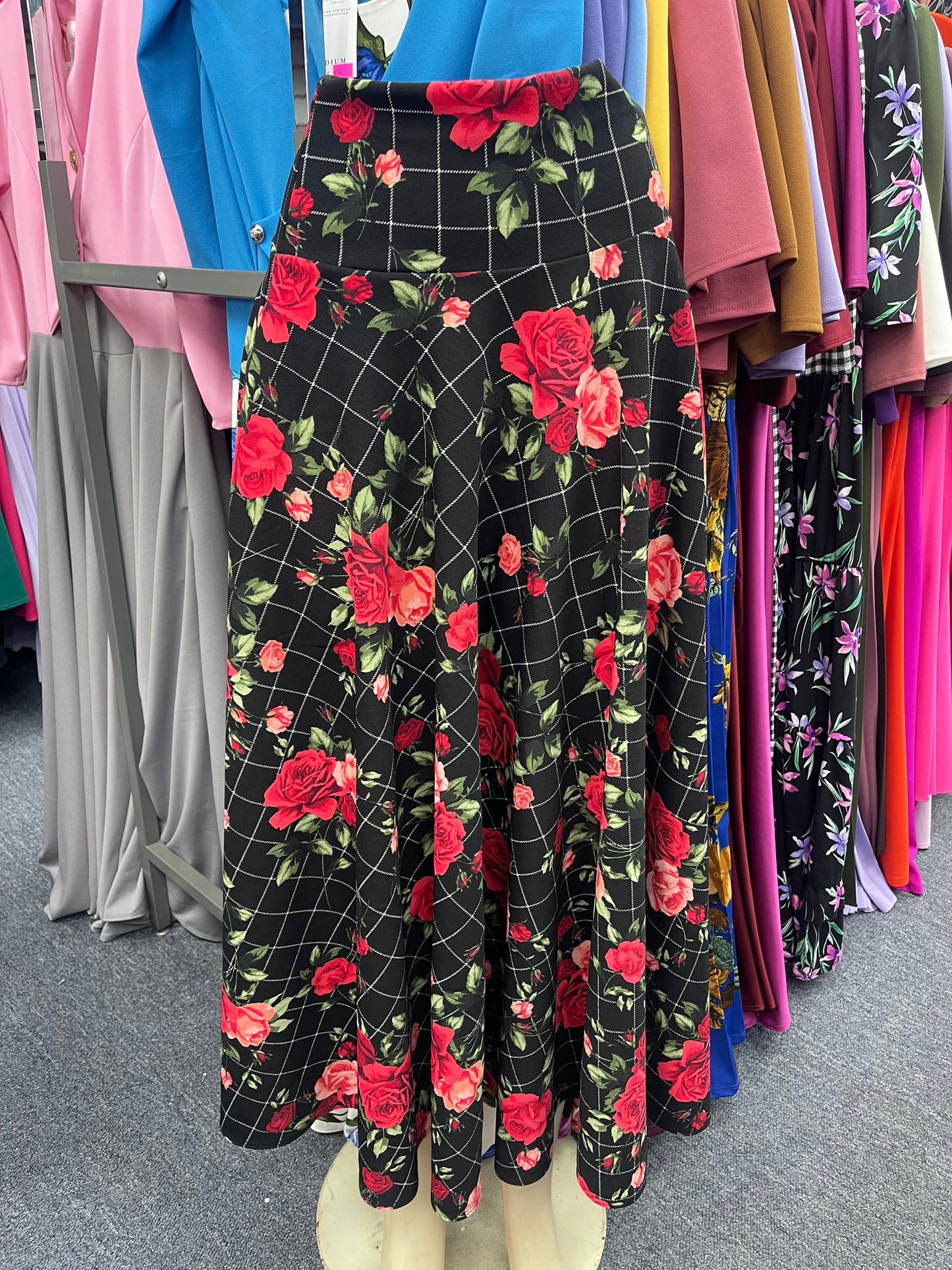 Nia Maxi Red Floral Skirt