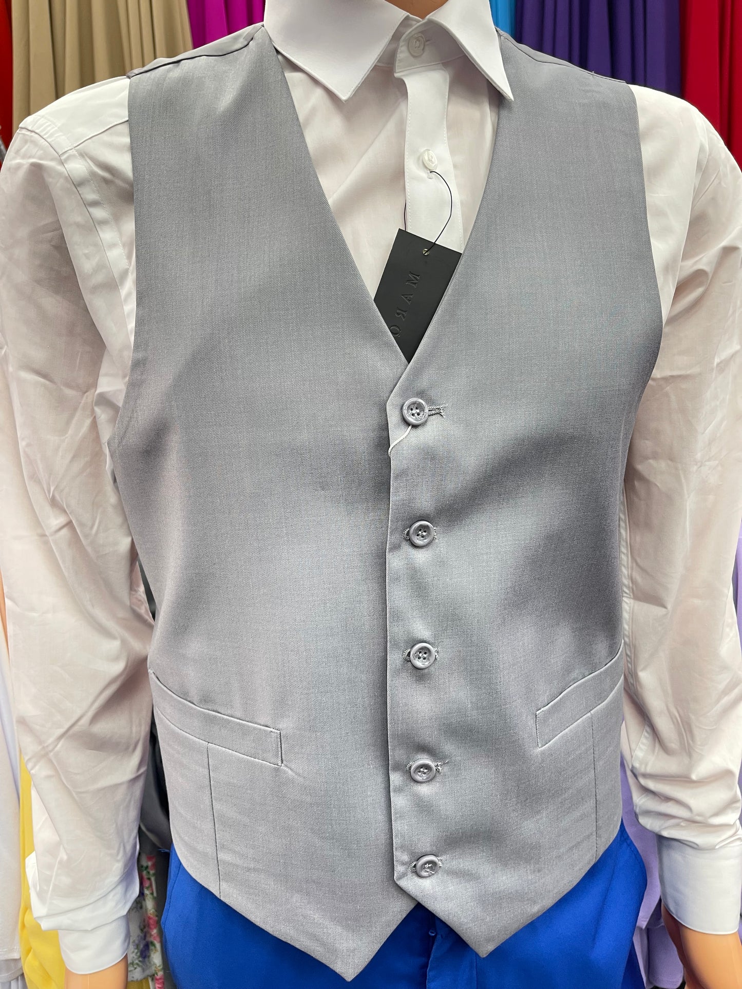 Mens Sliver Button Vest