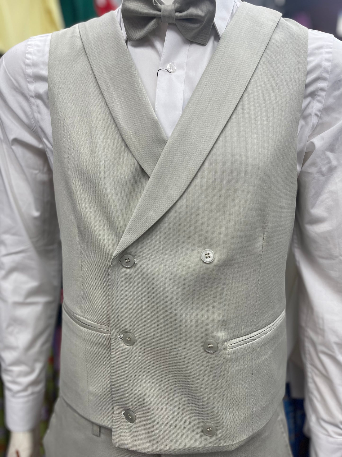 Men Slim Fit 4 pcs Suit Ecru