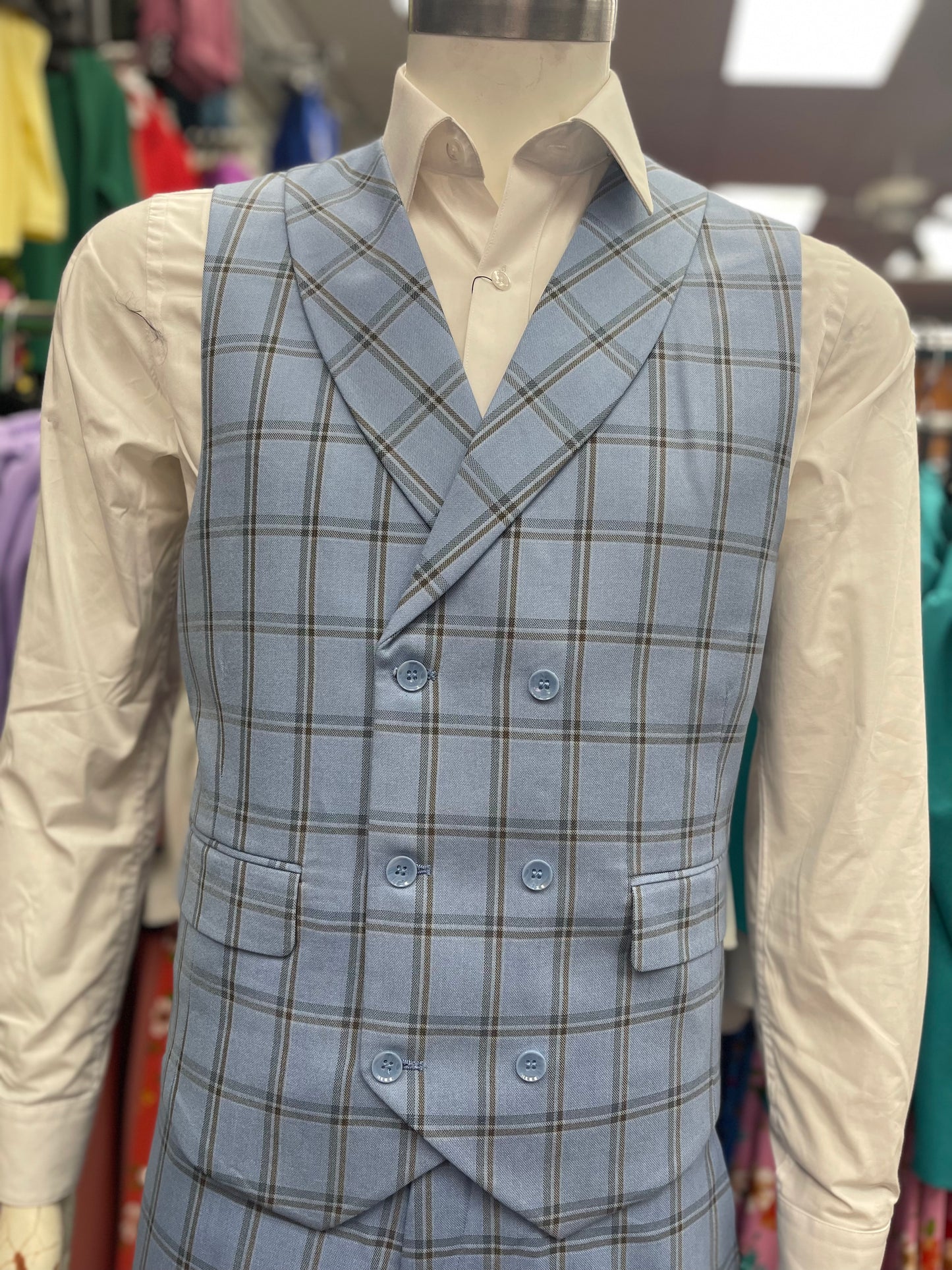 Men Modern Fit 3 pcs Suit Light blue