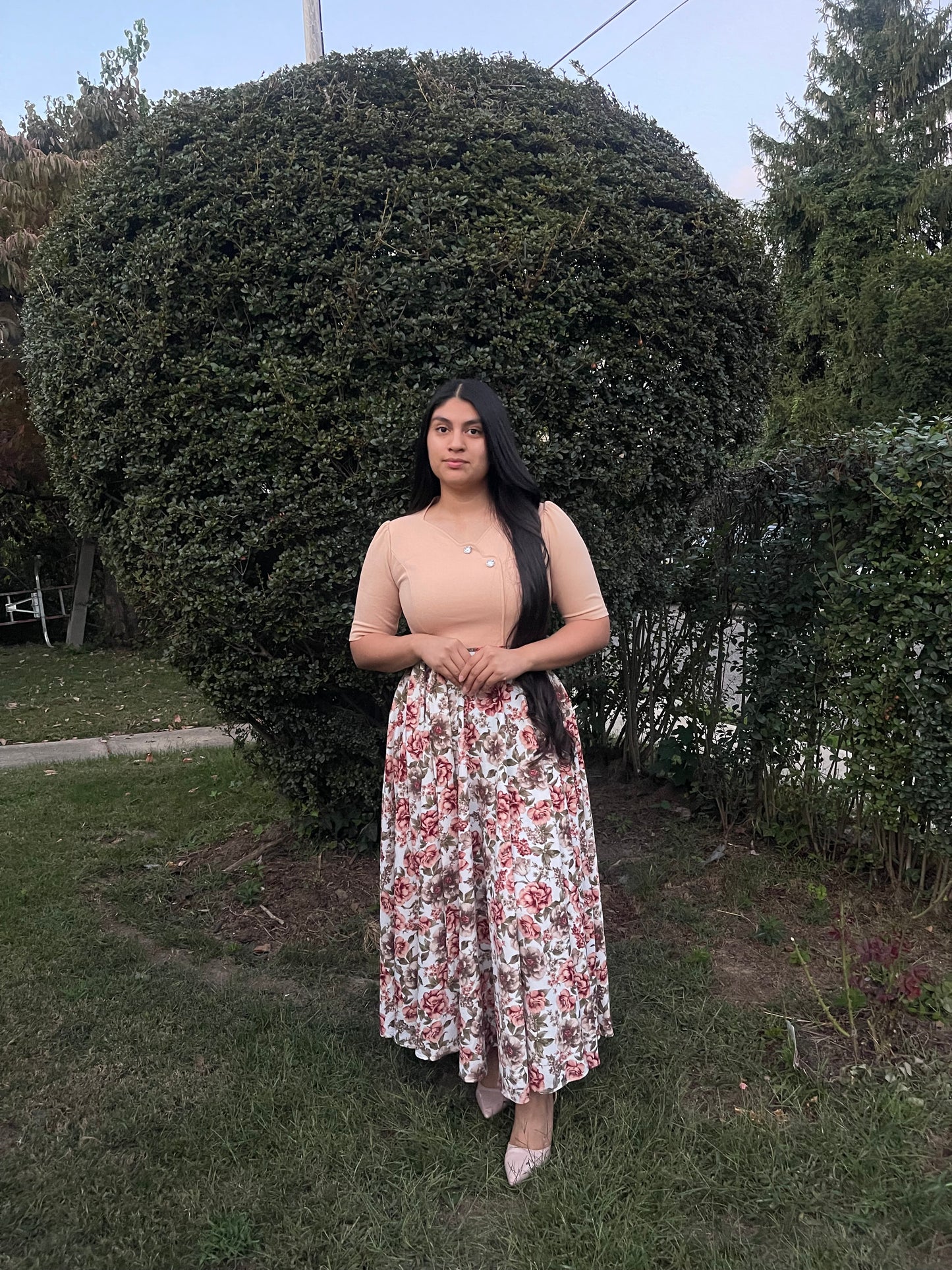 Daniela Maxi Floral Dress Cream