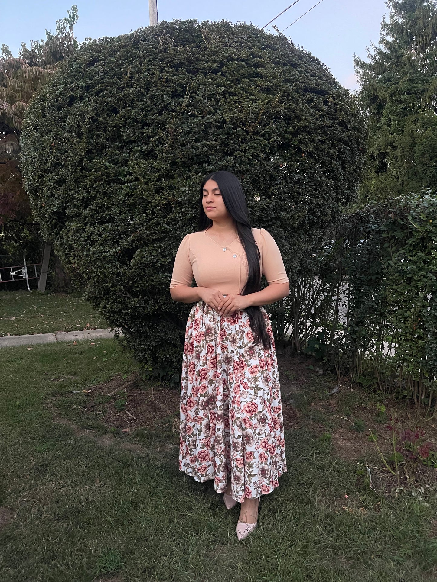 Daniela Maxi Floral Dress Cream