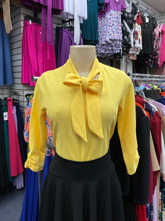 Bow Blouse Banana Yellow