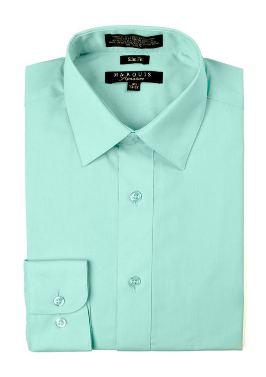 Mint Green Men long sleeve dress shirt  slim fit