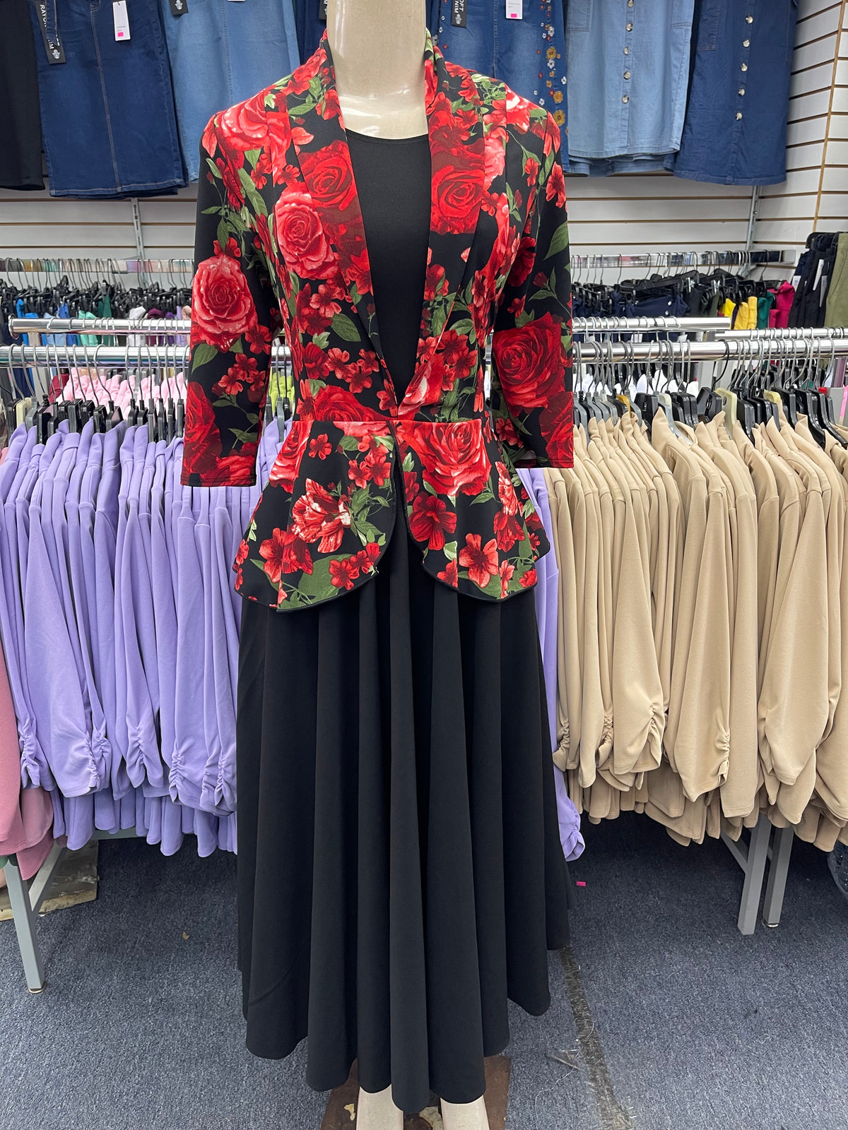 Louisa Red Floral Dress