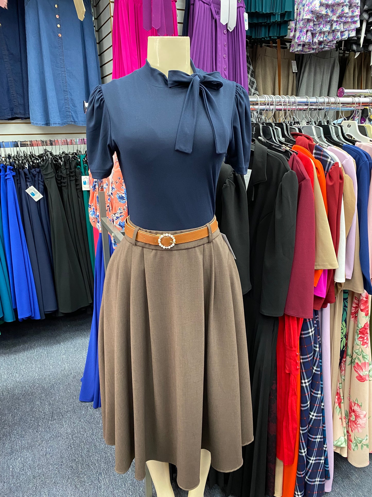 Amy Midi Skirt Brown