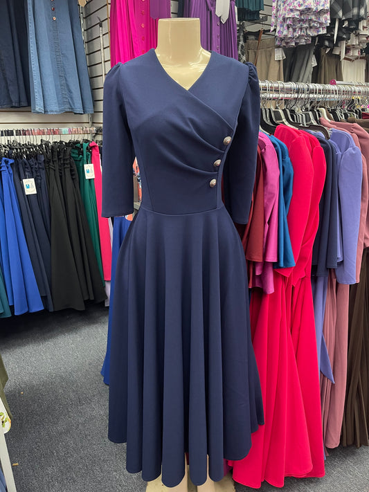 Selena Dress Navy Blue