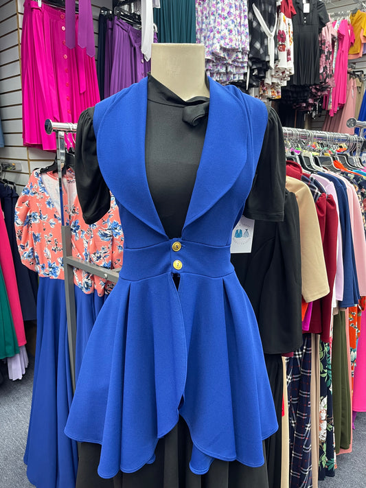 Button Down Vest Royal Blue