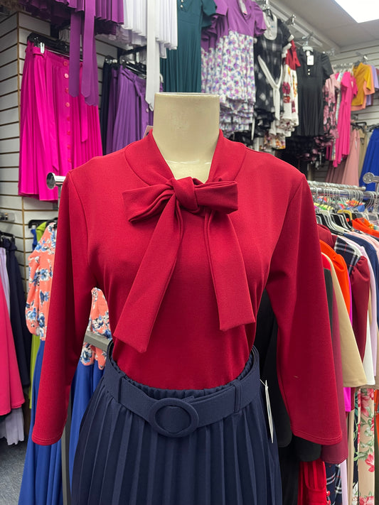Bow Blouse Apple Red