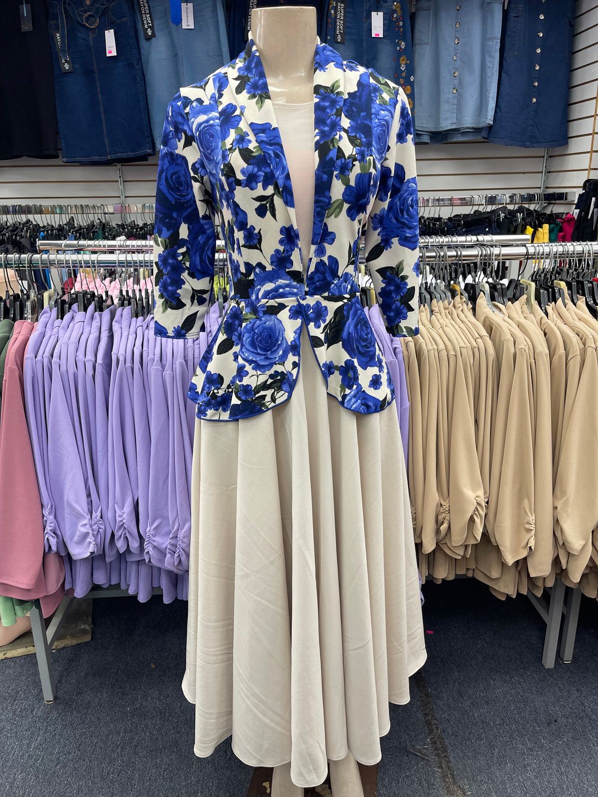 Belle Royal Blue Floral Dress