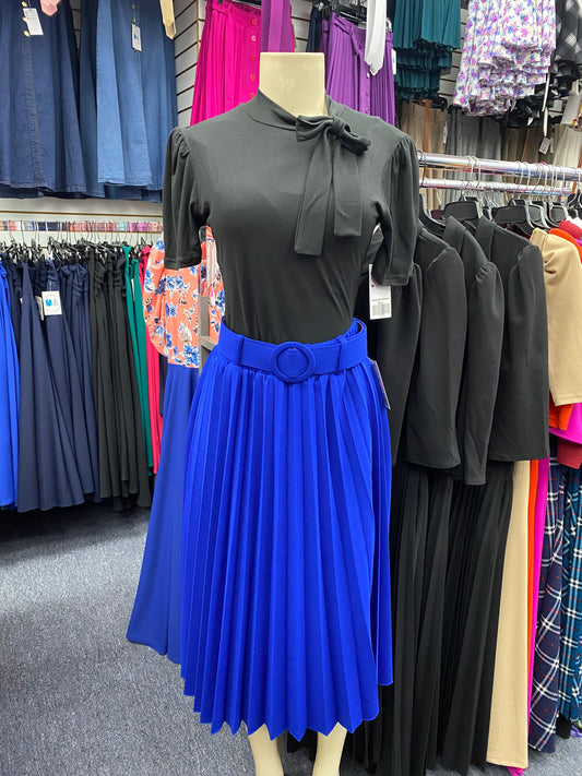 Leslie Pleated Midi Royal Blue