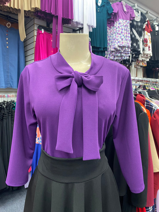 Bow Blouse Grape