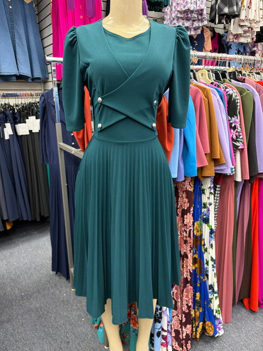 Leah Midi Dress Hunter Green