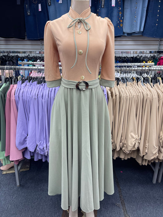 Sandra Mock-neck Dress sage