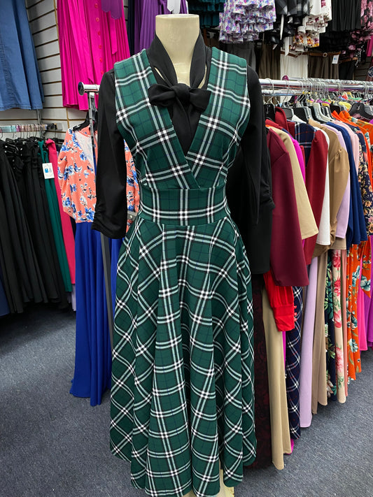 Plaid Overall hunter Green