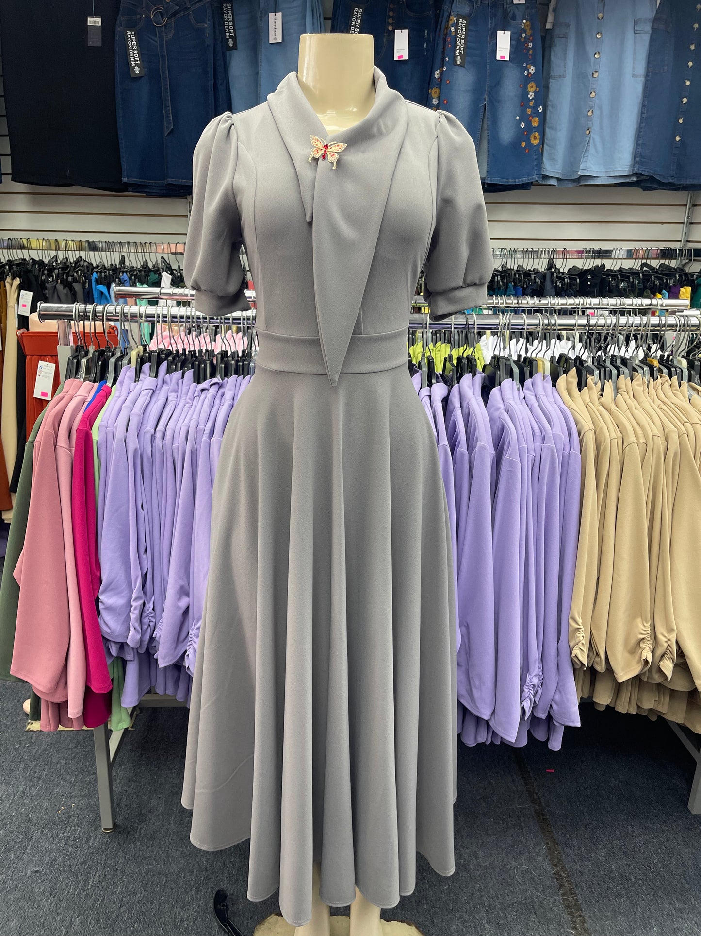 Alessia Grey Maxi Dress