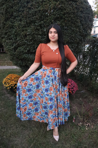 Daniela Maxi Floral Dressn Timber
