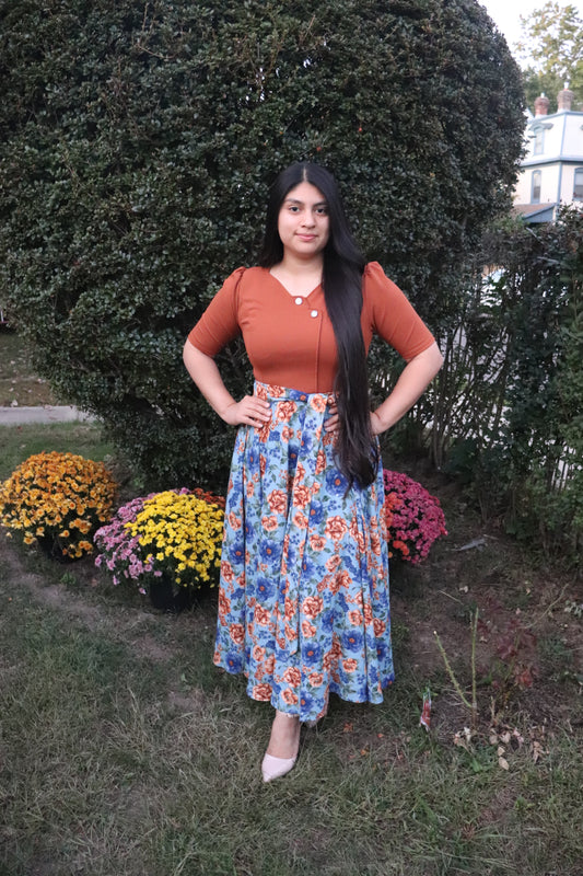 Daniela Maxi Floral Dressn Timber