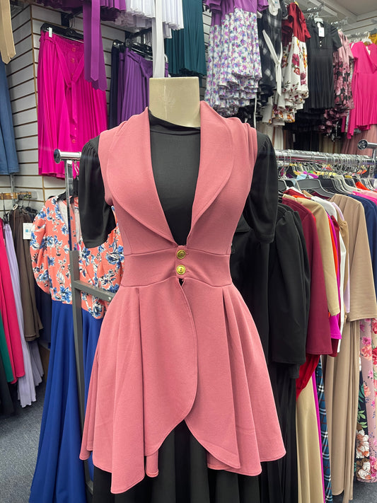 Button Down vest Mauve