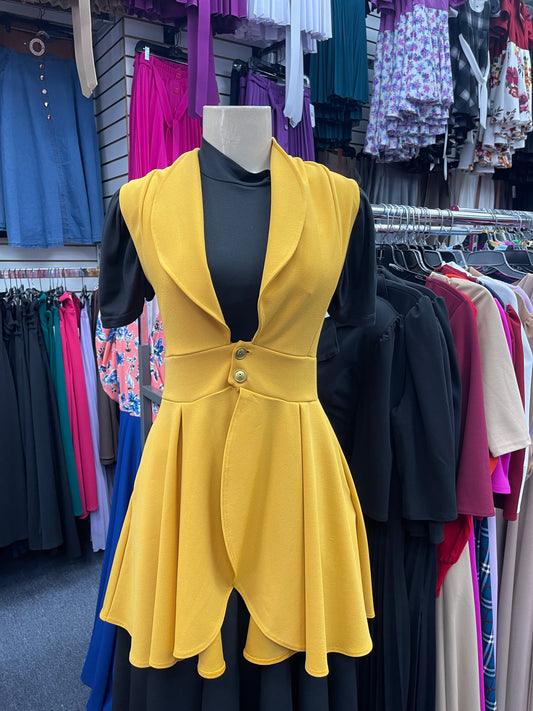 Button Down Vest Mustard