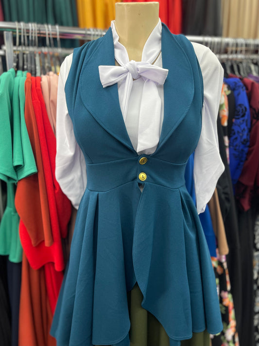 Button Down Teal Vest