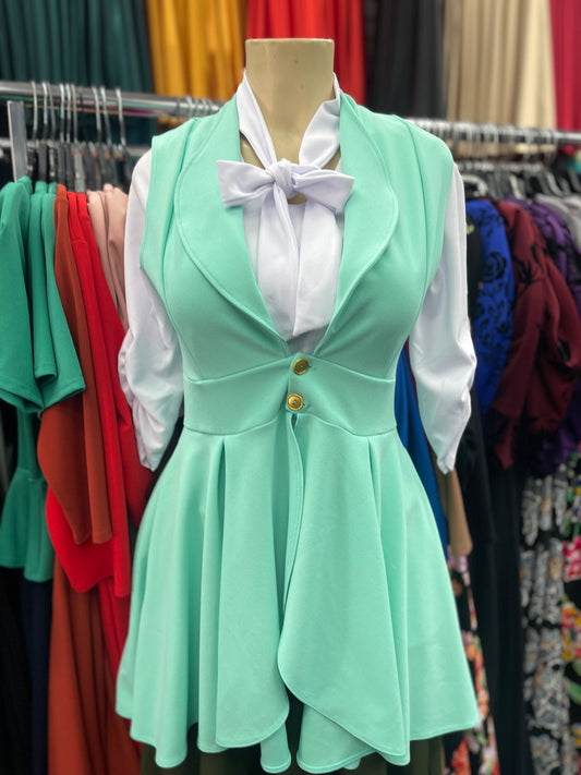 Button Down Mint Vest