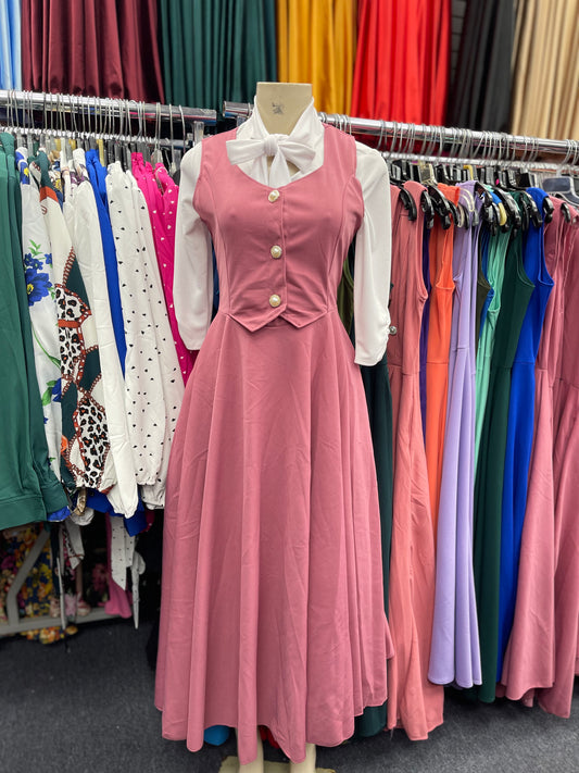Audrey Mauve Overall Dress