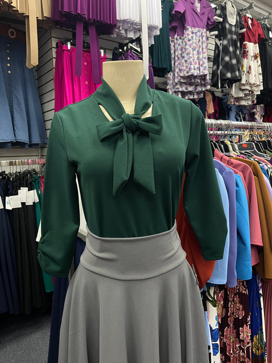 Bow Blouse Hunter Green