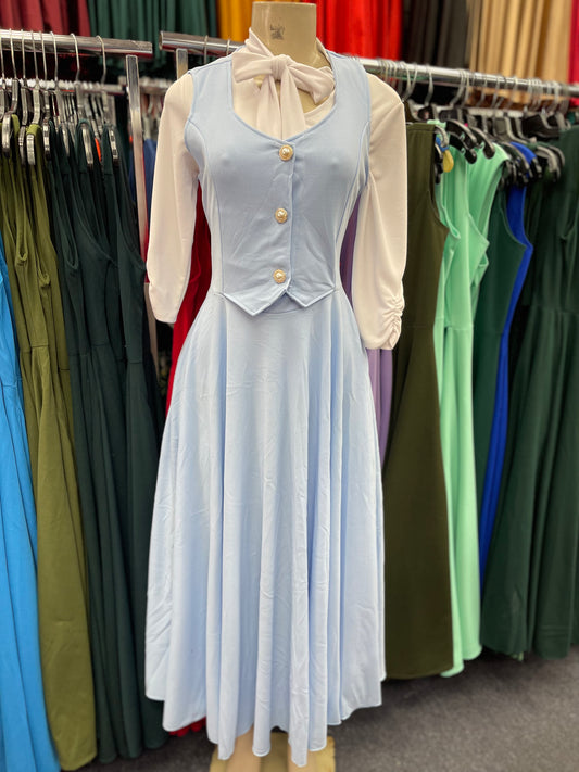 Audrey Baby Blue Overall Dress