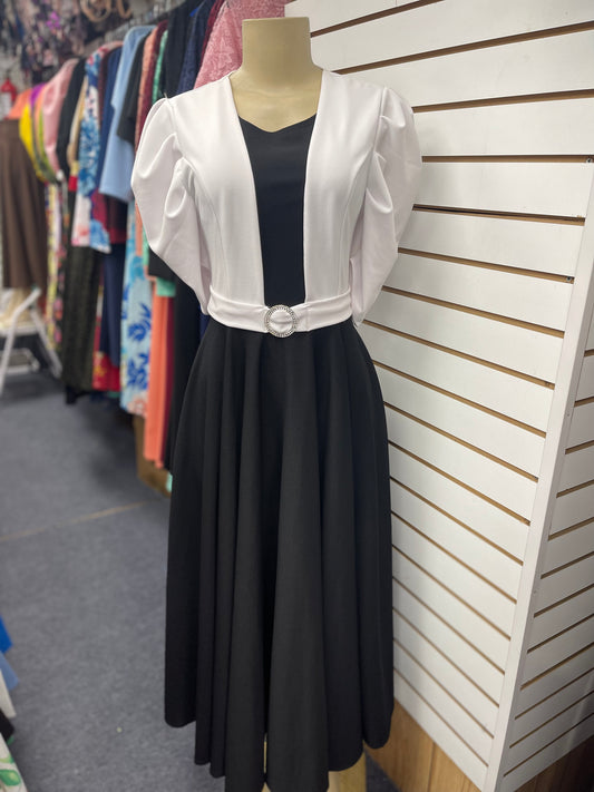 Jade Dress white and Black