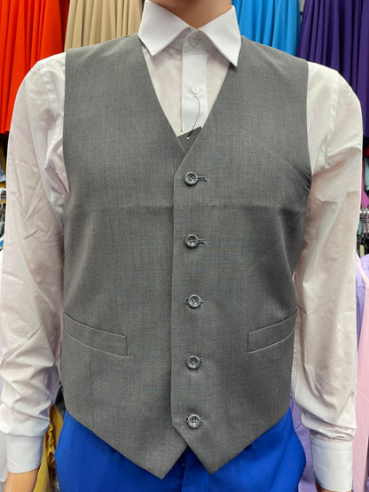 Mens Charcoal Button Vest