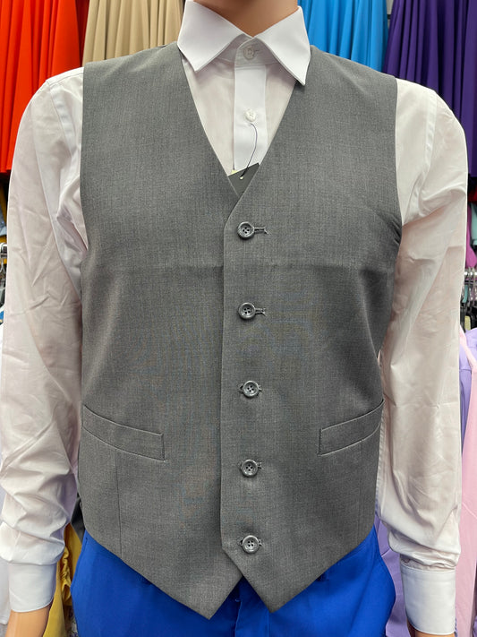 Mens Charcoal Button Vest