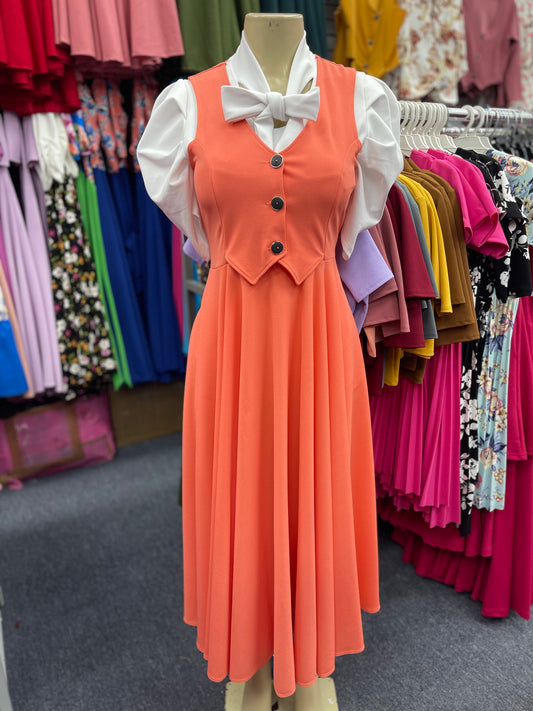 Willow Peach Overall Dress