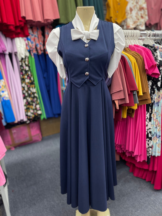 Willow Overall Navy Blue Dress
