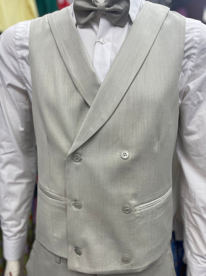 Men Slim Fit 4 pcs Suit Ecru