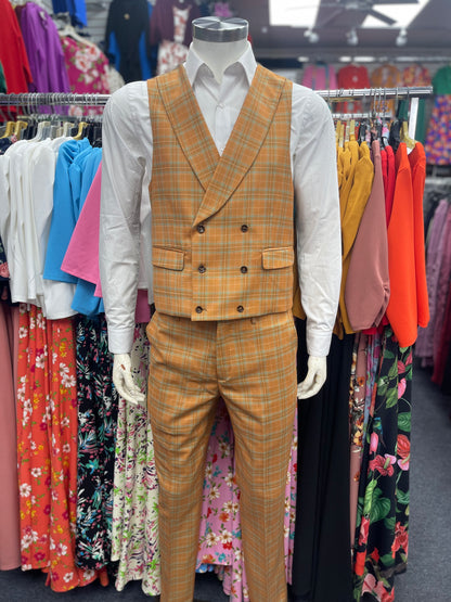 Men Modern Fit 3 pcs Suit Orange