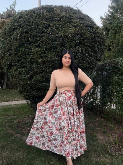 Daniela Maxi Floral Dress Cream