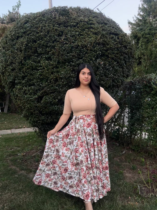 Daniela Maxi Floral Dress Cream