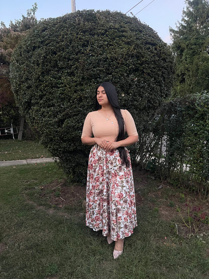 Daniela Maxi Floral Dress Cream