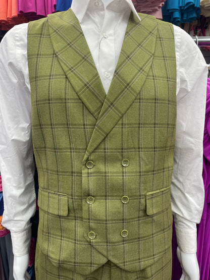 Men Modern Fit suit 3 pcs Moss green