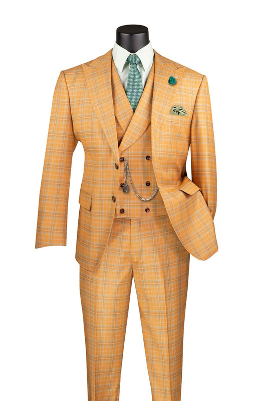 Men Modern Fit 3 pcs Suit Orange