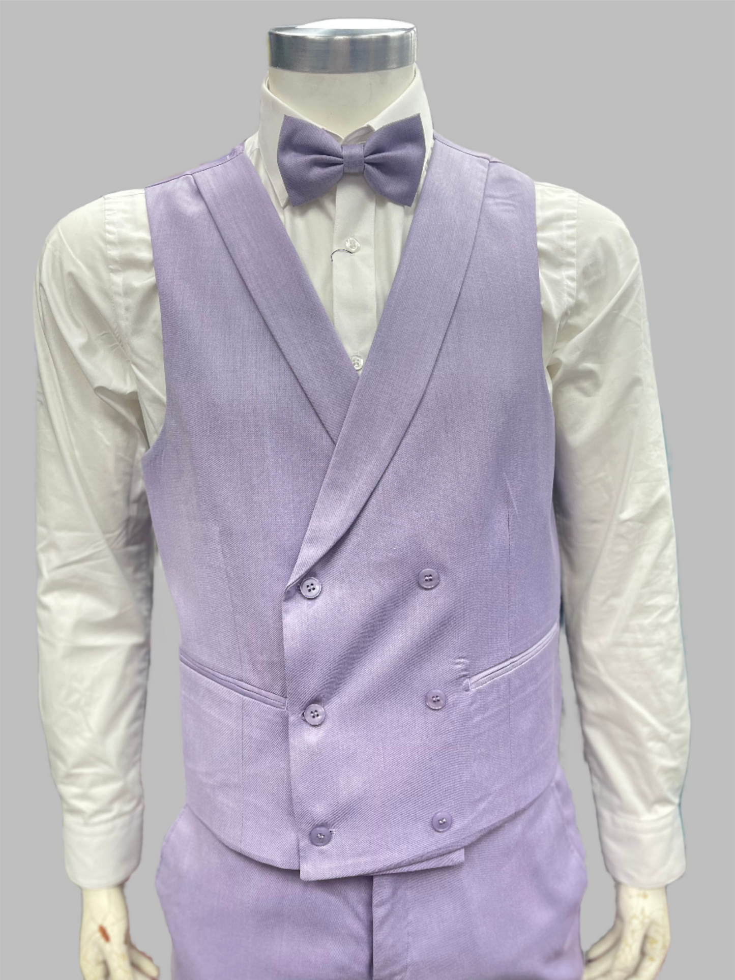 Men Slim Fit 4 Pcs Suit Lavender