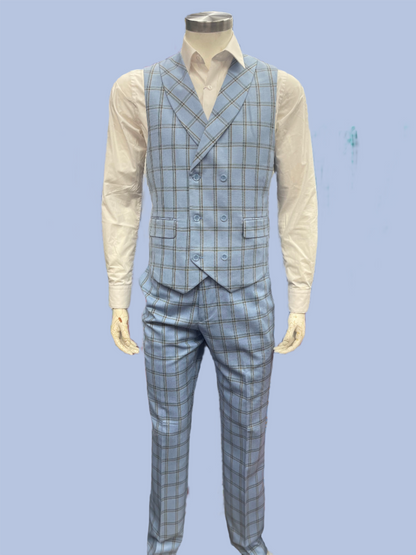 Men Modern Fit 3 pcs Suit Light blue